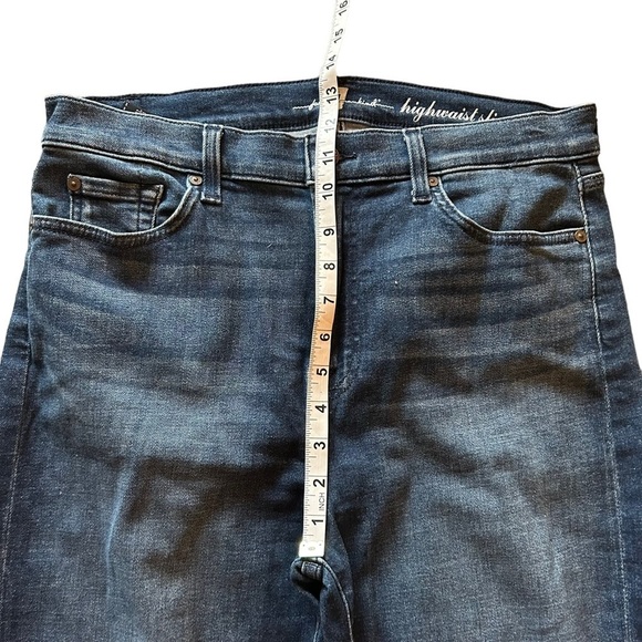 7 For All Mankind Jeans Womens 31 Highwaist Slim Kick Ankle Distressed Raw Hem - Picture 10 of 15